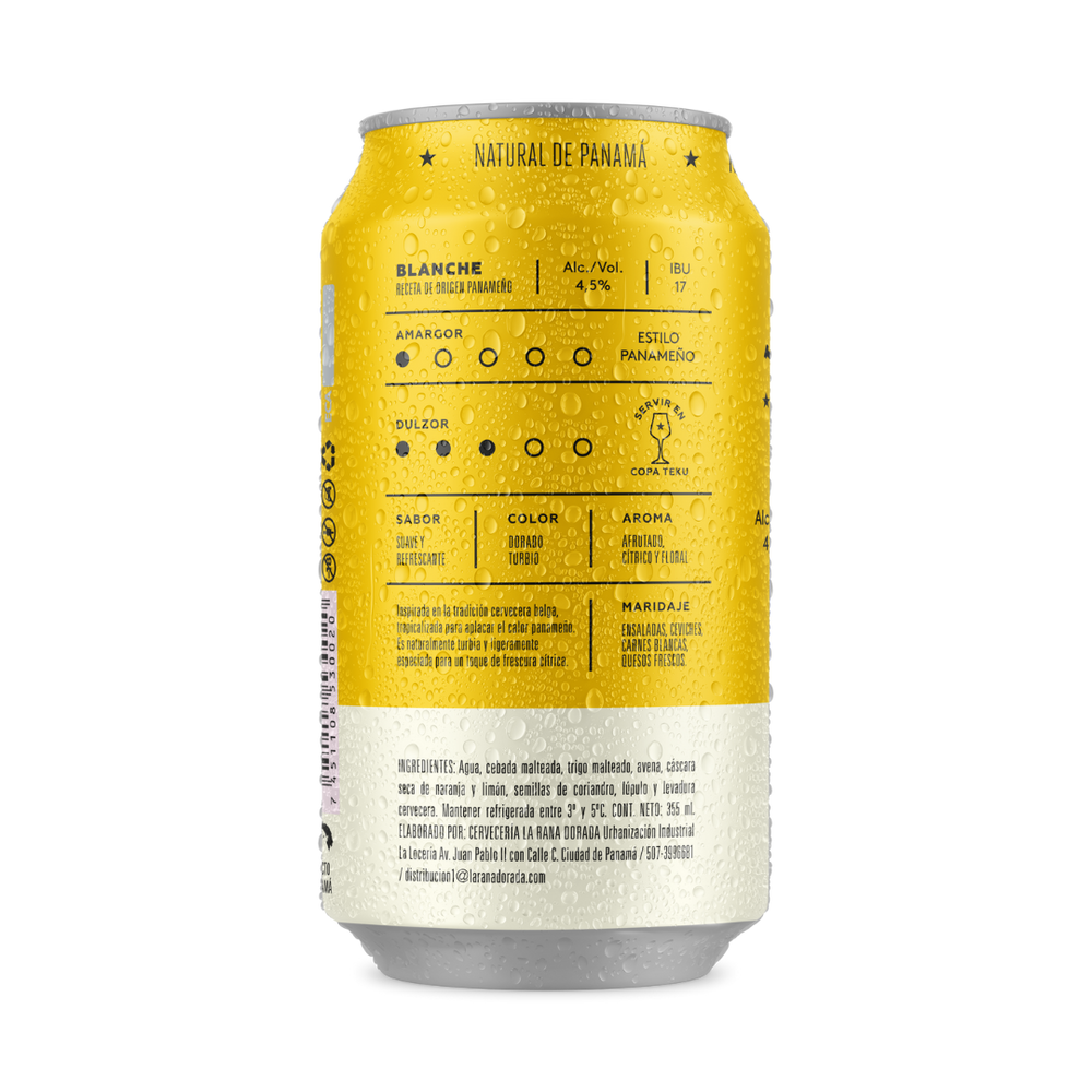 Cerveza Blanche Lata - 355ml - La Rana Dorada